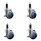 Service Caster 3.5'' SS Blue Poly Swivel 1-1/8'' Expanding Stem Caster Set with Brake, 4PK SCC-SSEX20S3514-PPUB-BLUE-TLB-118-4 - alternate 1